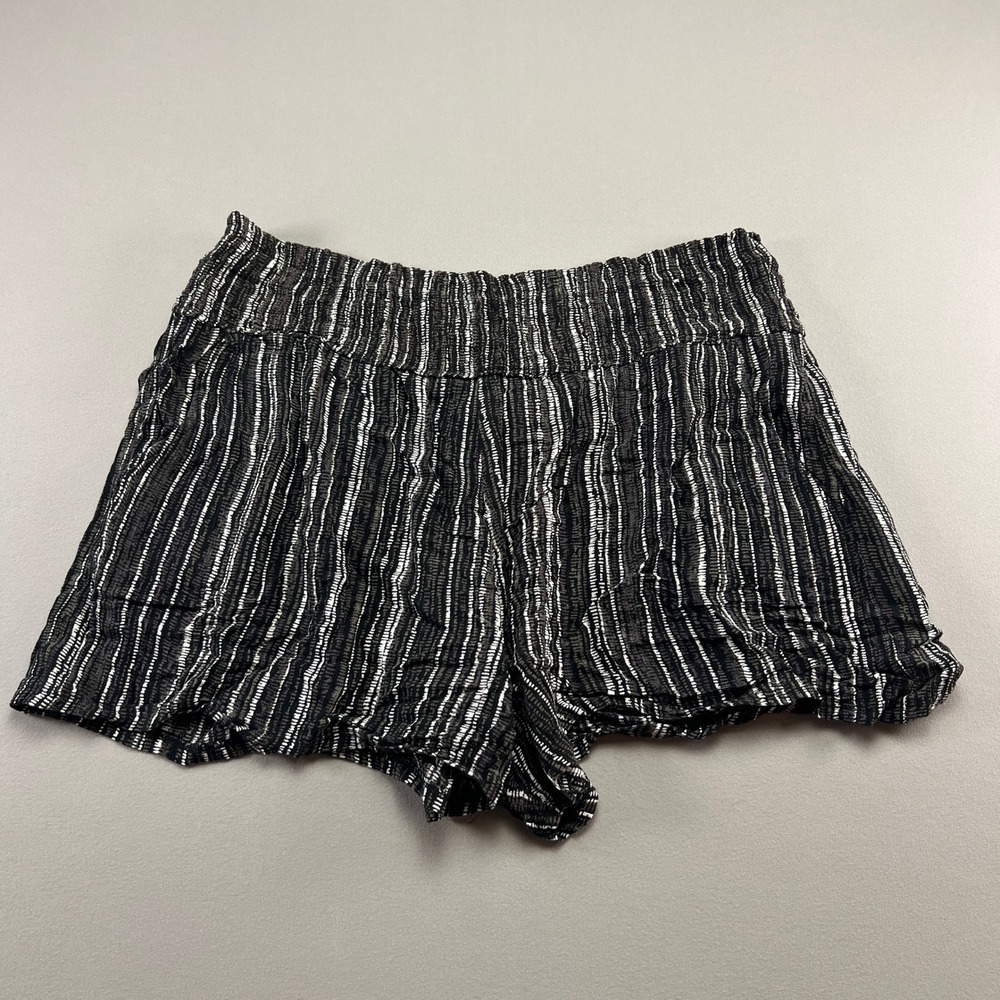 Three Dots Pull On Short Womens XL Multicolor Dotted Stripe Crinkle Textured